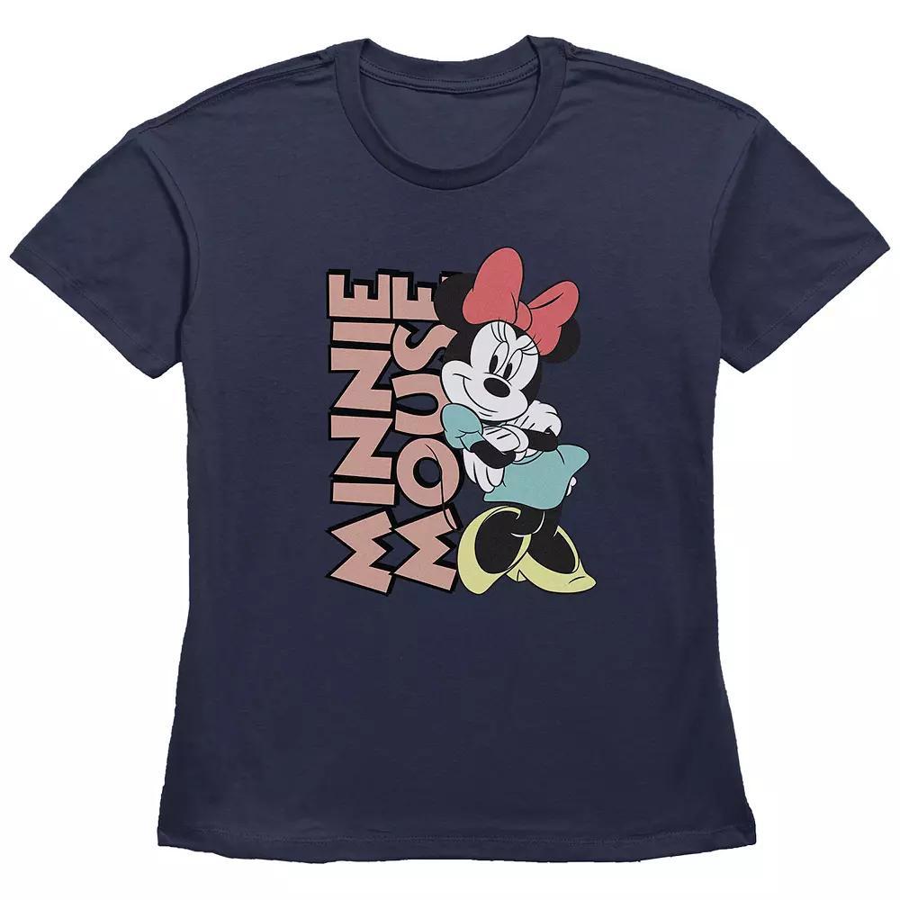 Disney's Minnie Mouse Lean On Me Women's Graphic Tee, Size: Medium, Blue Product Image