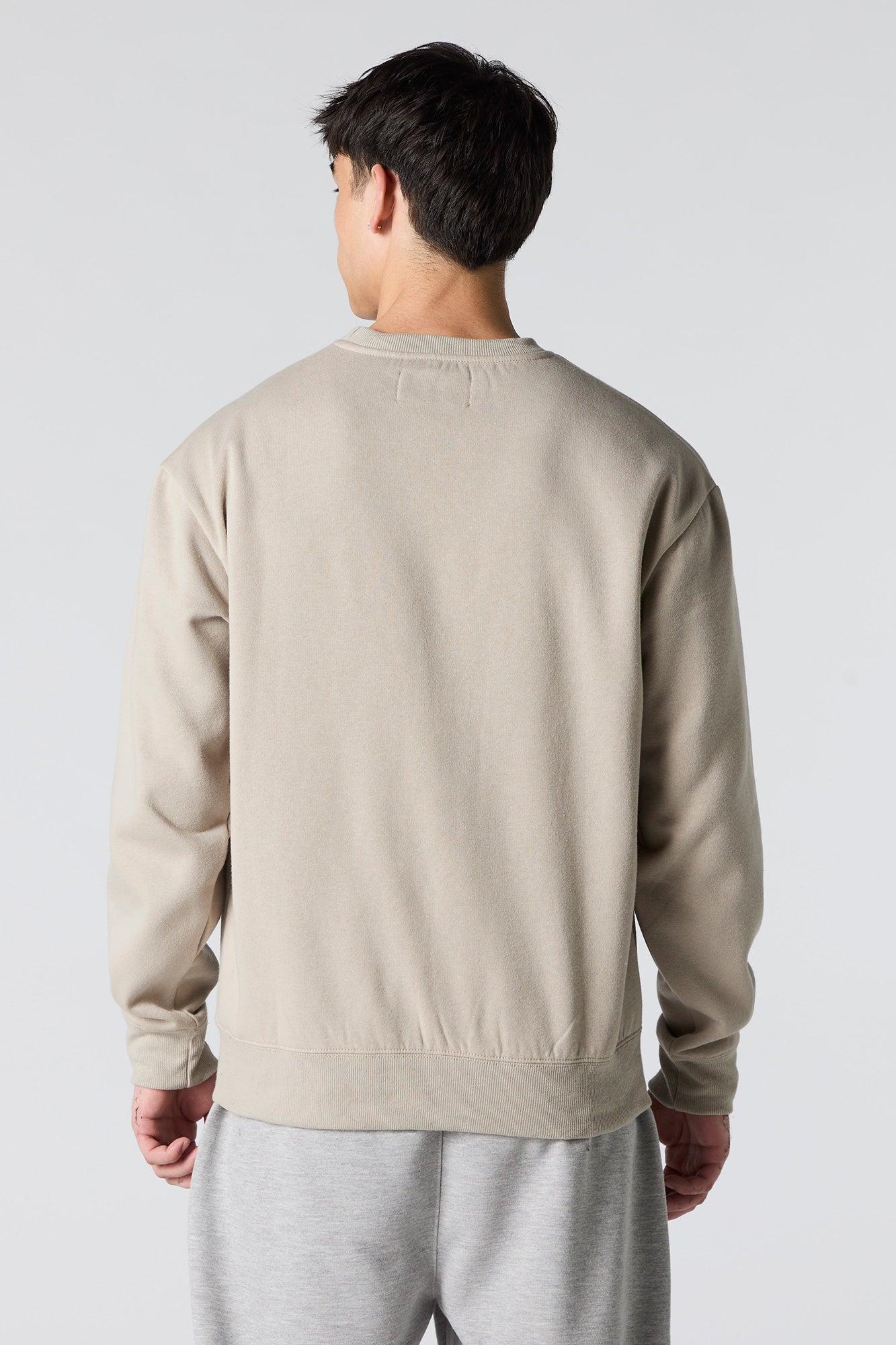 Embroidered Fleece Sweatshirt Male Product Image