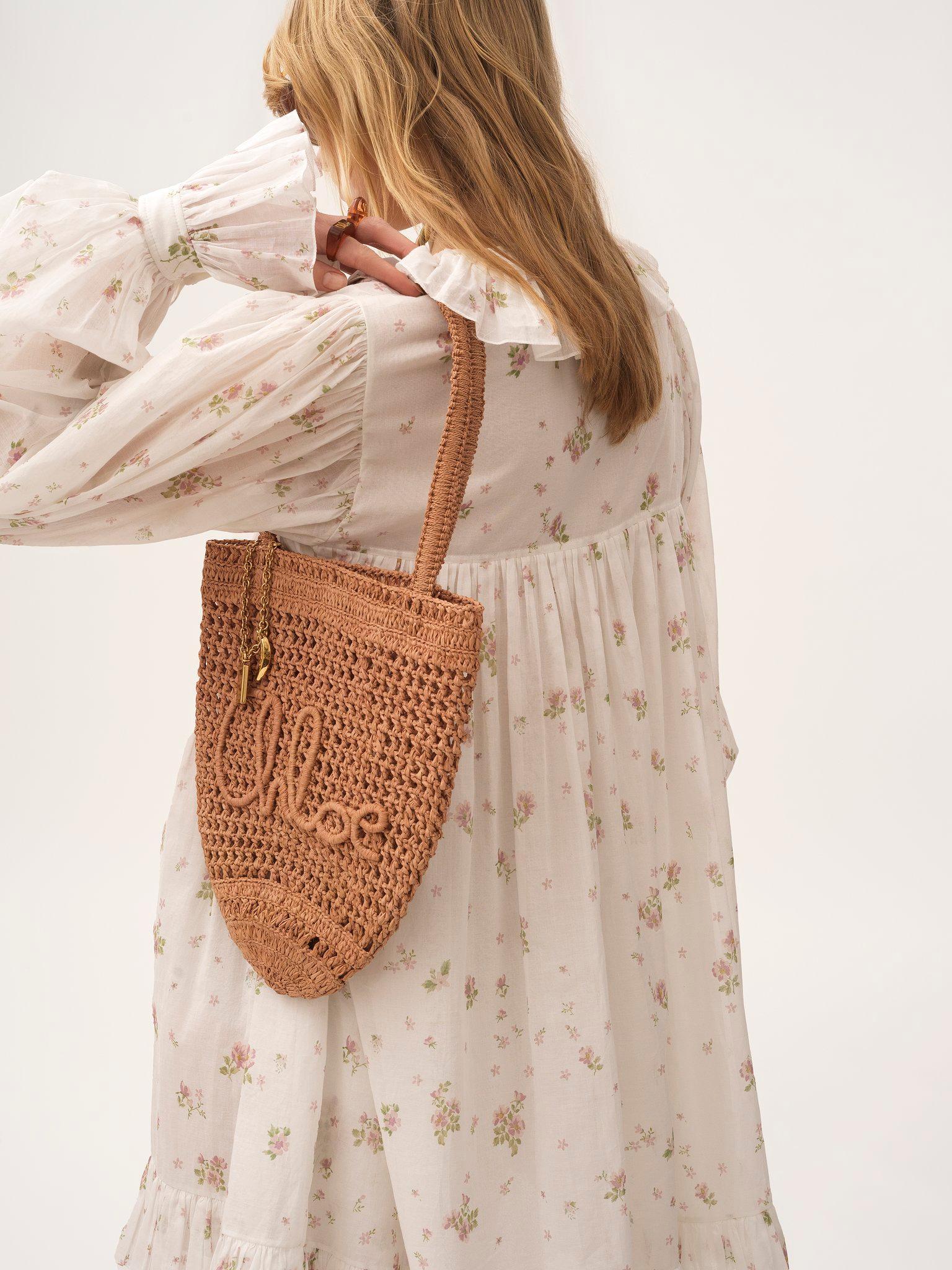 Small Summer Banana tote bag in raffia Product Image