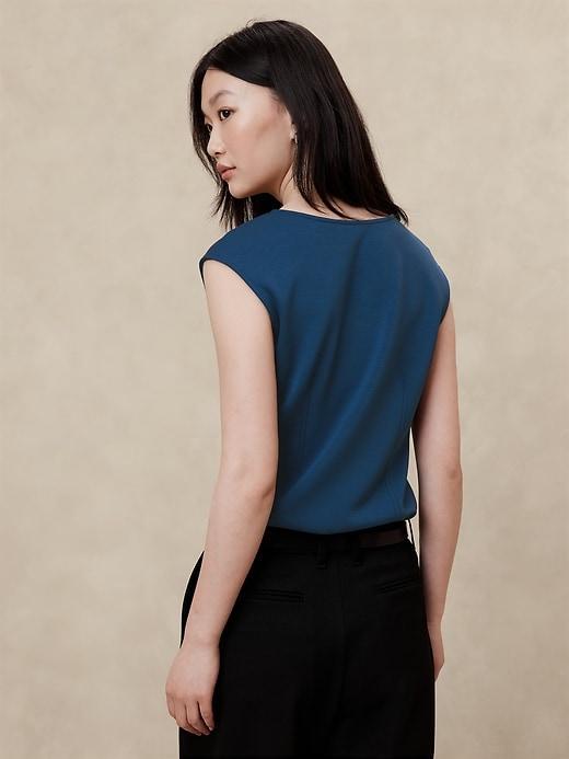 Soft Touch Scuba V-Neck Top Product Image