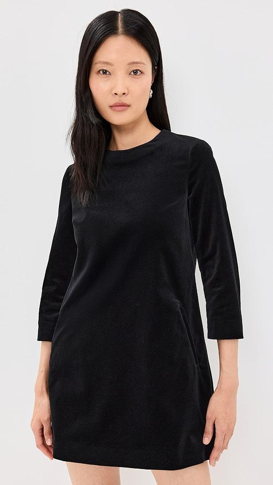Theory Velvet Quarter Sleeve Dress | Shopbop Product Image