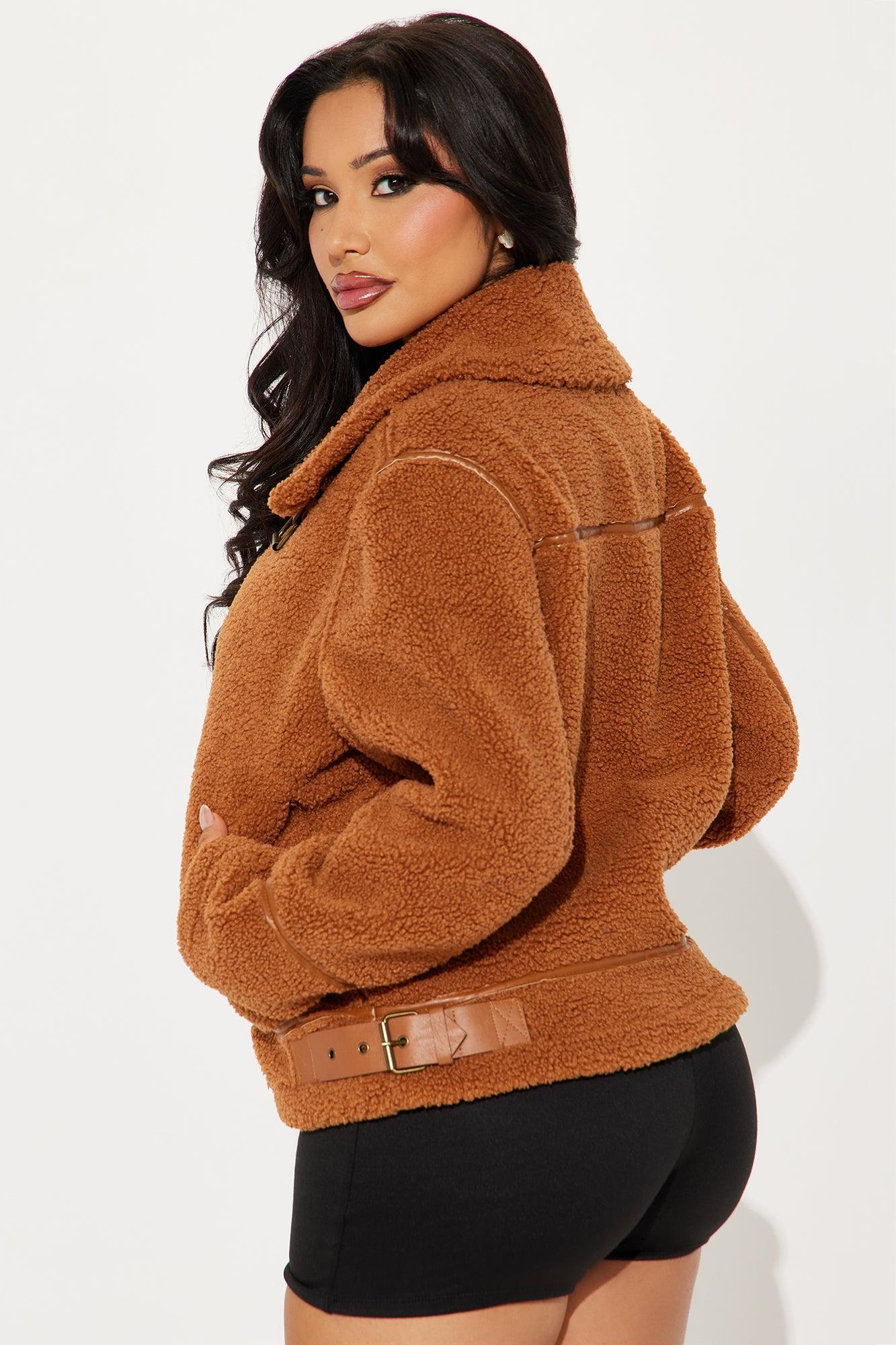 Arin Sherpa Moto Jacket - Camel Product Image