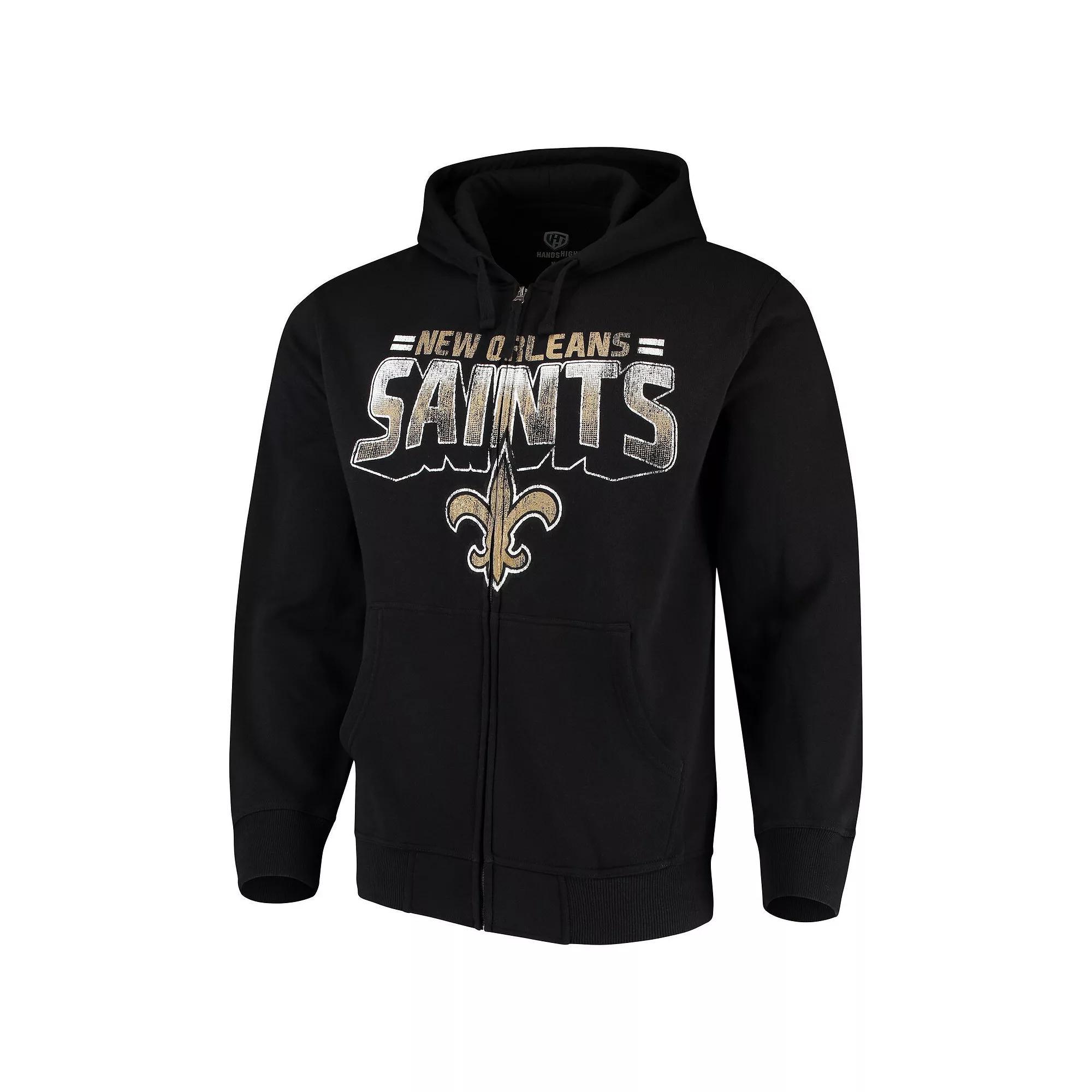 Men's G-III Sports by Carl Banks Black New Orleans Saints Perfect Season Full-Zip Hoodie, Size: Large Product Image