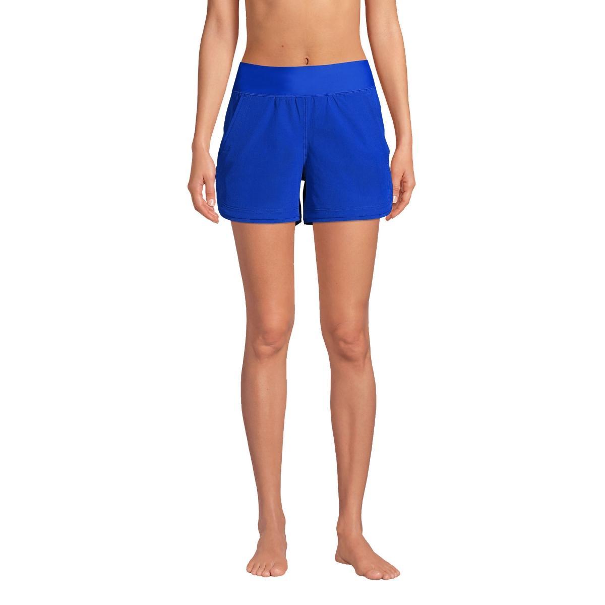Women's Lands' End 3" Quick Dry Swim Shorts With Panty, Size: 14, Deep  Blue Product Image