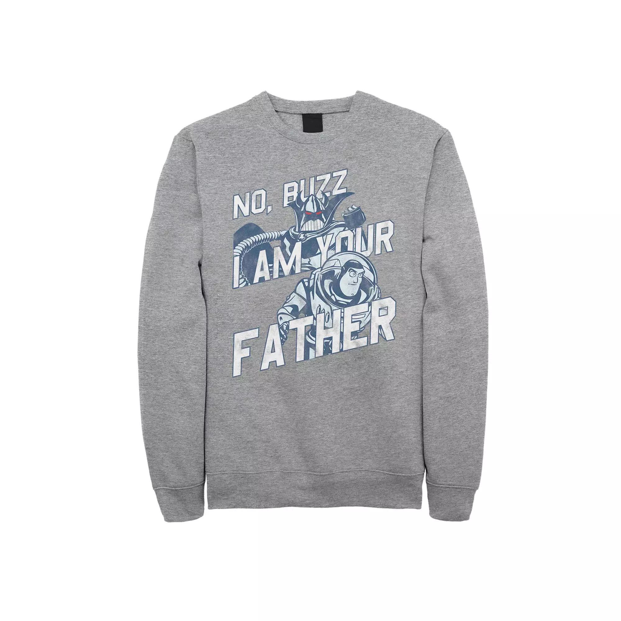 Men's Disney Pixar Toy Story Buzz Zurg I Am Your Father Fleece, Size: Small, Athletic Grey Product Image