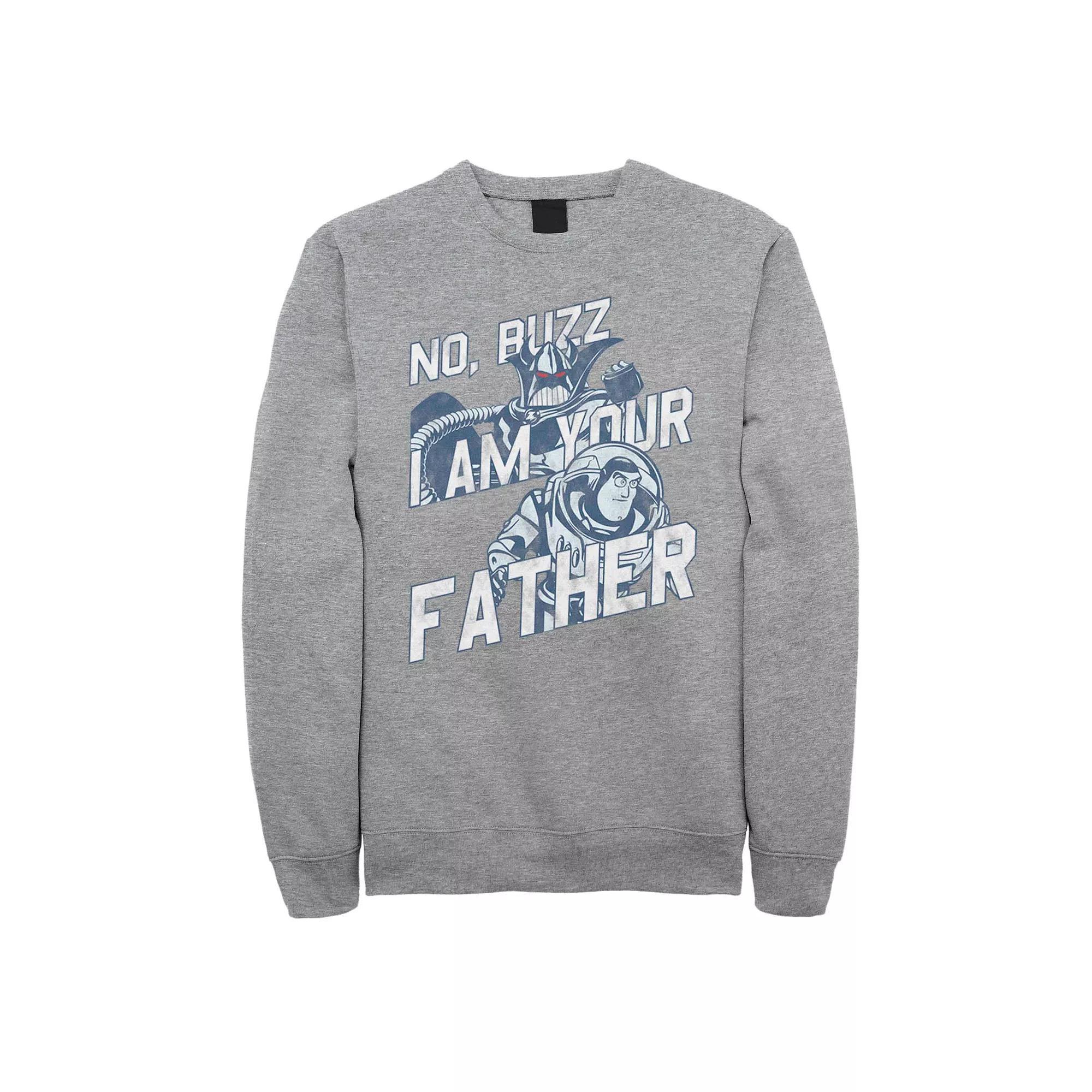 Men's Disney Pixar Toy Story Buzz Zurg I Am Your Father Fleece, Size: Small, Athletic Grey Product Image