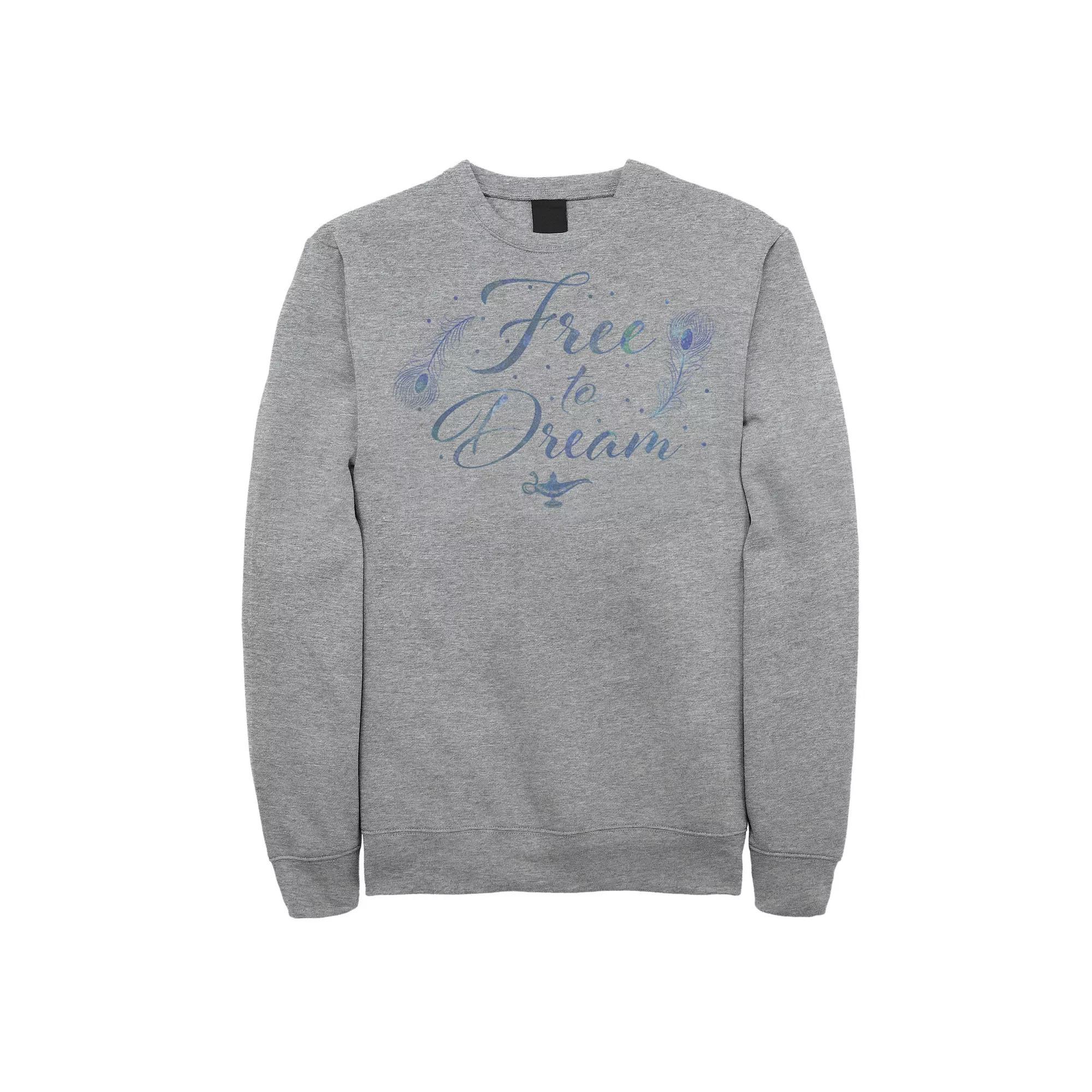 Disney's Aladdin Men's Free To Dream Poster Sweatshirt, Size: 3XL, Athletic Grey Product Image