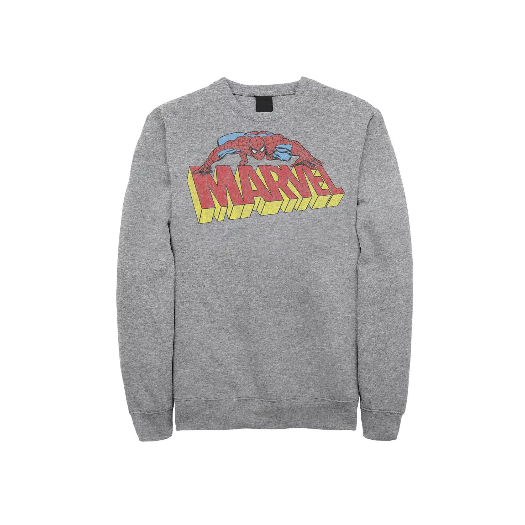 Men's Marvel Spider-Man Classic Logo Sweatshirt, Boy's, Size: XL, Athletic Grey Product Image
