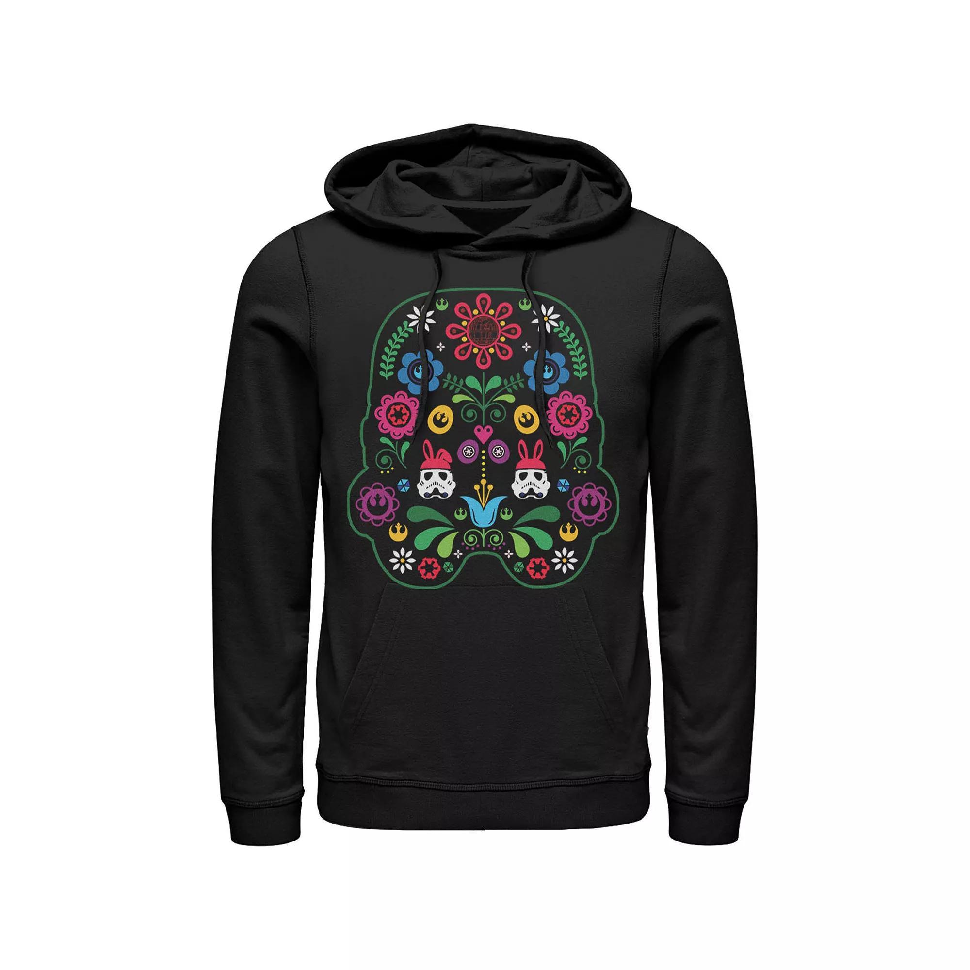 Men's Star Wars Easter Storm Trooper Floral Helmet Fill Hoodie, Size: Medium, Black Product Image