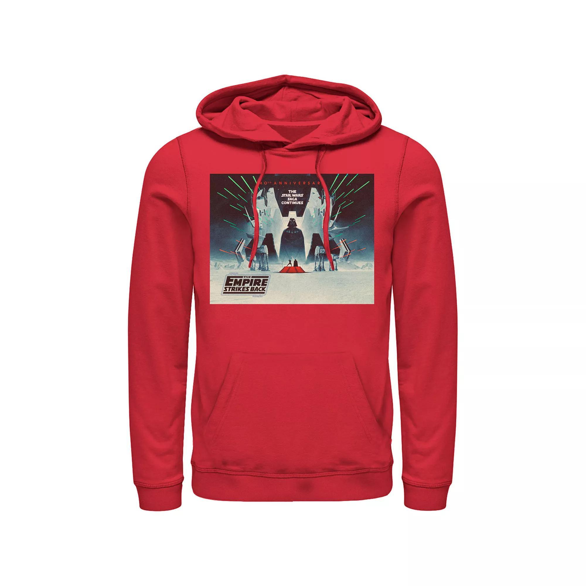 Men's Star Wars: The Empire Strikes Back 40th Anniversary Poster Graphic Hoodie, Size: XXL, Red Product Image