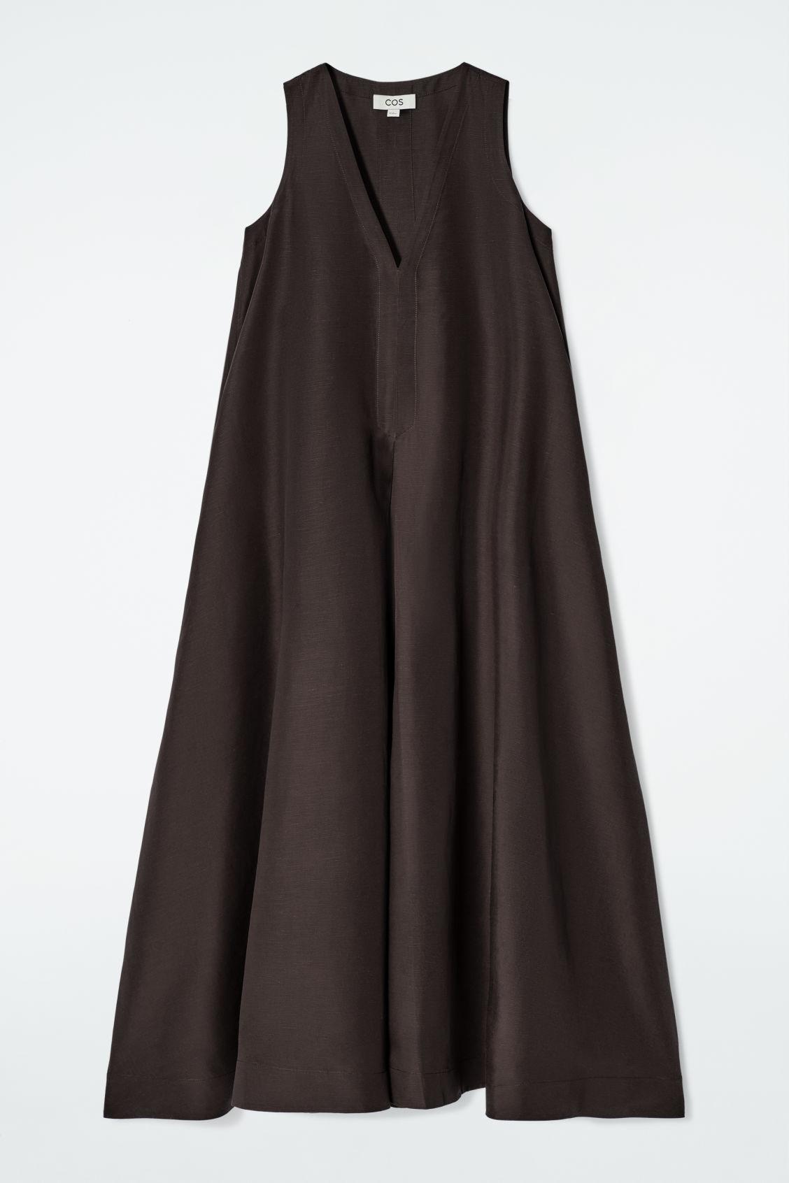 A-LINE LINEN-BLEND MAXI DRESS Product Image