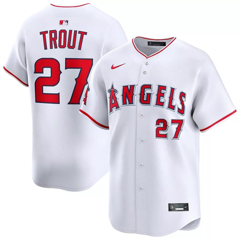 Men's Nike Mike Trout White Los Angeles Angels Home Limited Player Jersey, Size: Small Product Image