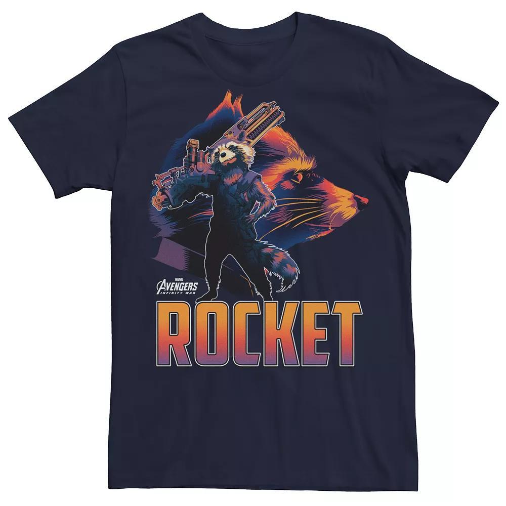 Men's Marvel Avengers Infinity War Rocket Raccoon Silhouette Graphic Tee, Size: Medium, Blue Product Image