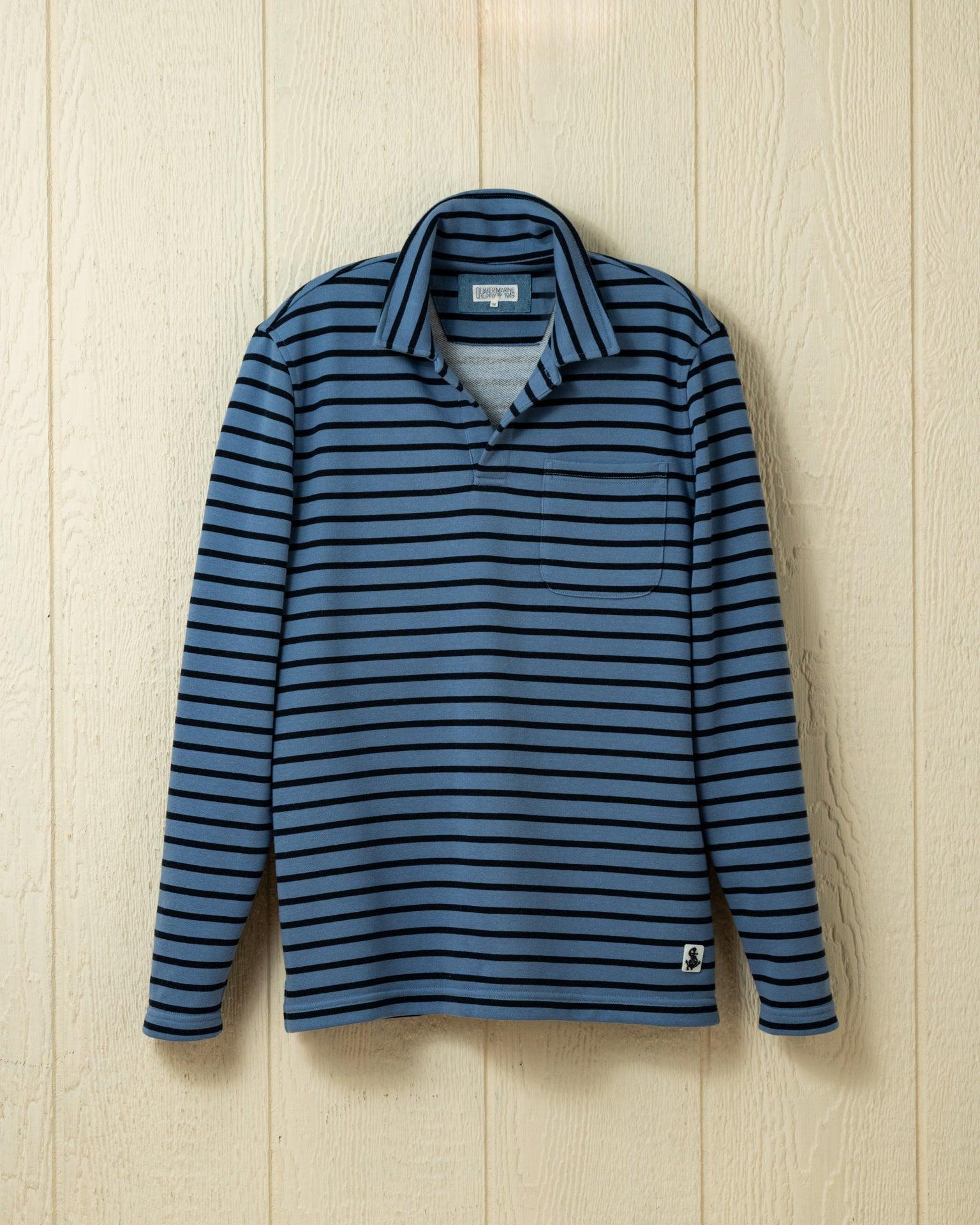Acadia Polo in Atlantic Blue/Navy Loopback Terry Product Image