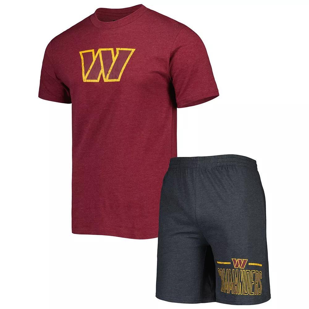 Men's Concepts Sport Burgundy/Charcoal Washington Commanders Meter T-Shirt & Shorts Sleep Set, Size: Medium, Wft Med Re Product Image