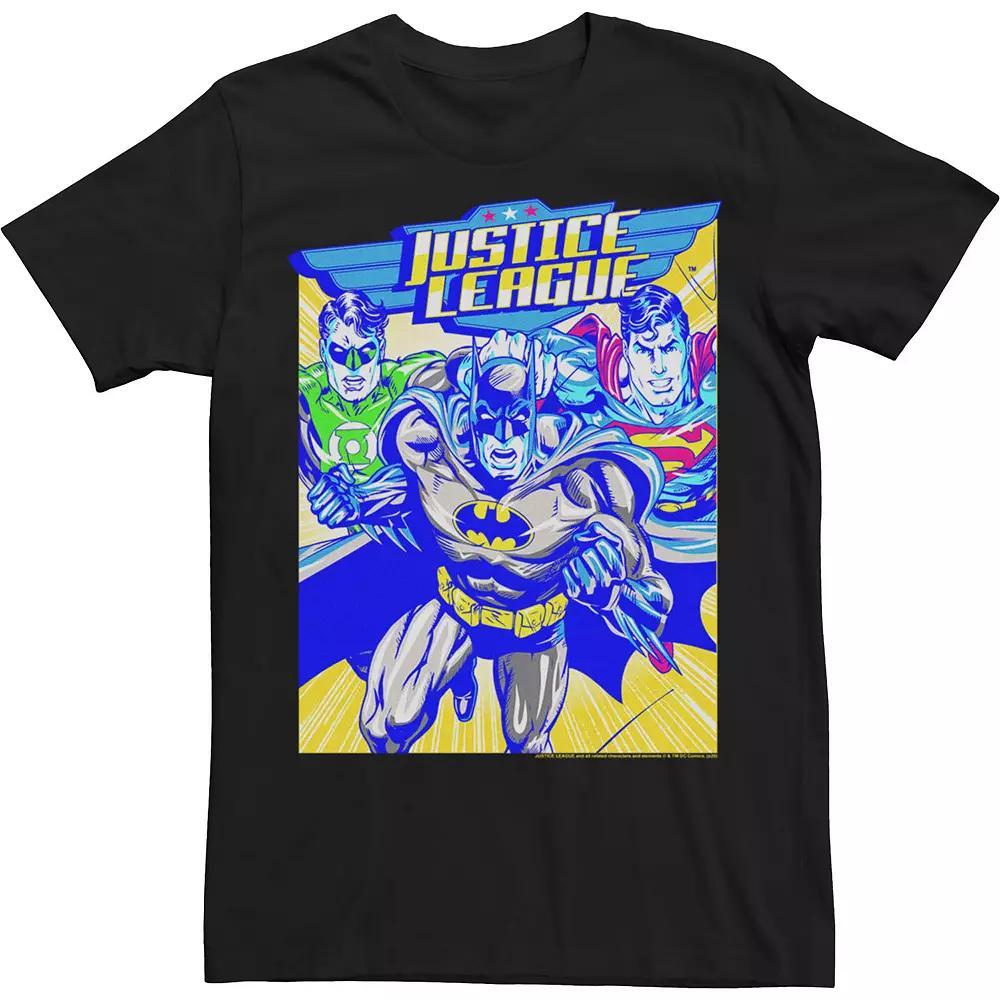 Men's Justice League Team Neon Tee, Size: XXL, Black Product Image