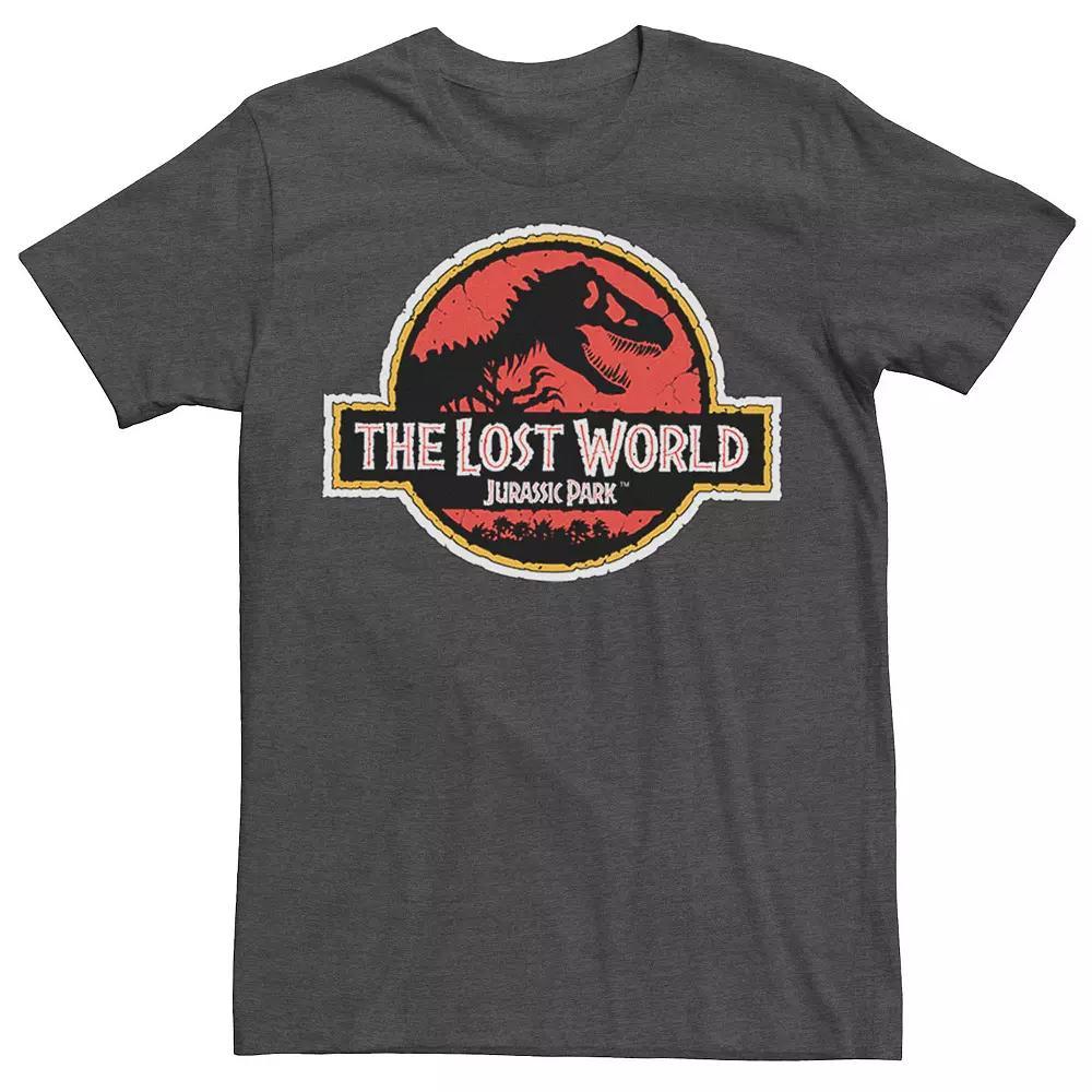 Mens Jurassic Park The Lost World Movie Logo Tee Red Grey Product Image