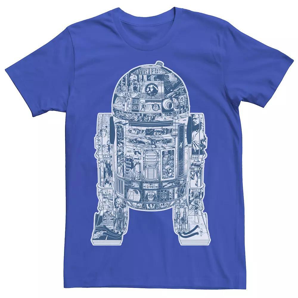 Mens Star Wars R2-D2 Black And White Comic Book Fill Tee Product Image