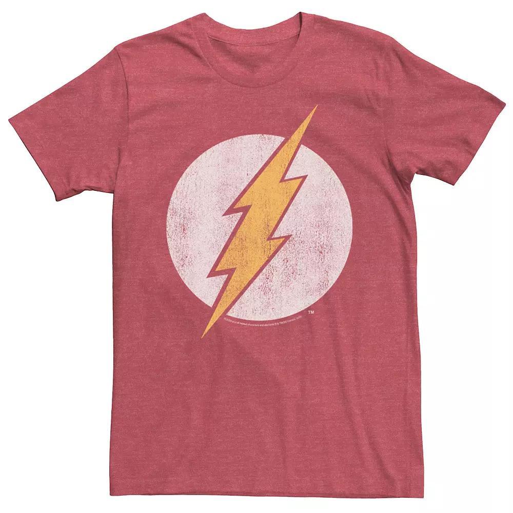 Men's DC Comics The Flash Distressed Classic Lightning Logo Tee, Size: Large, Red Grey Product Image