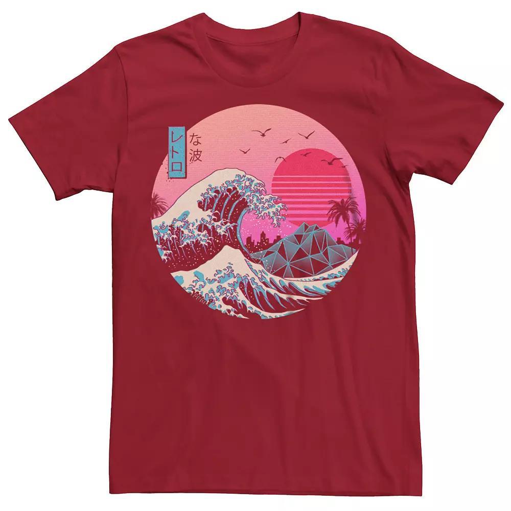Men's The Great Retro Wave Polygon Graphic Tee, Size: XS, Red Product Image