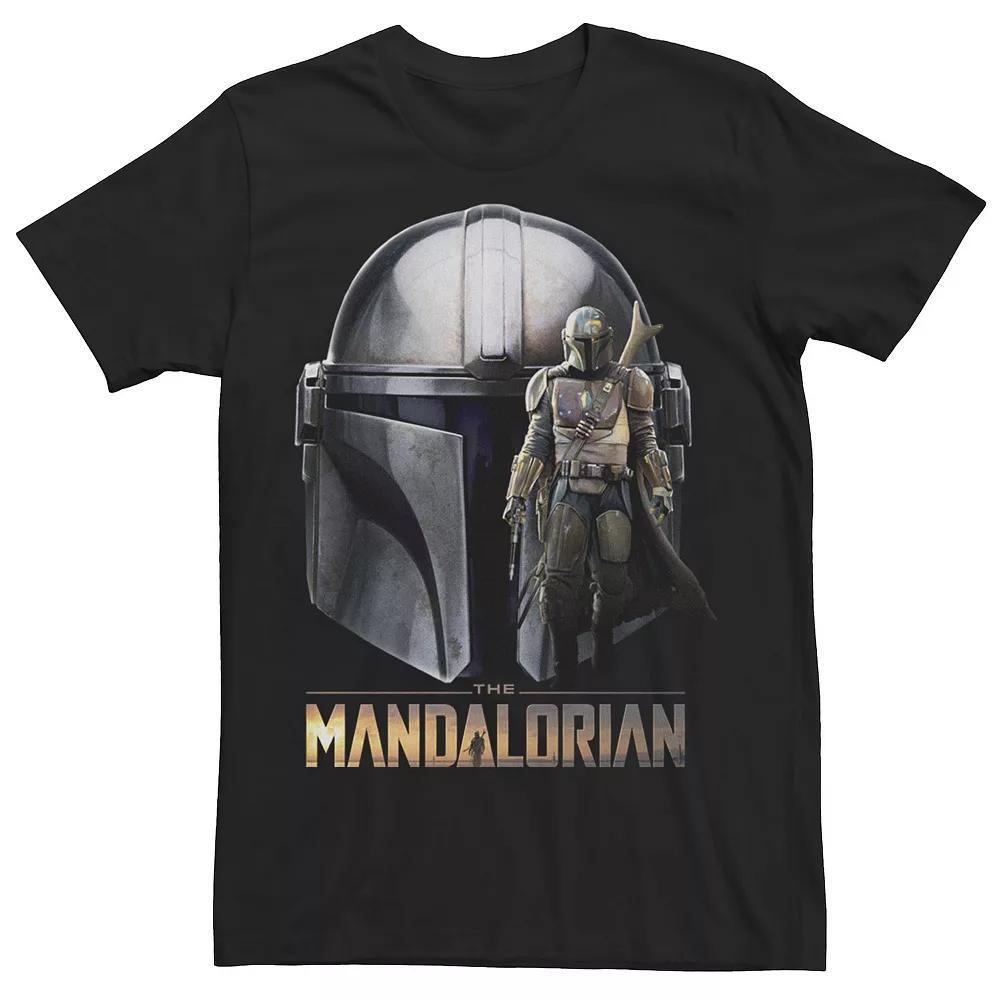 Men's Star Wars The Mandalorian Portrait Overlay Logo Tee, Size: Medium, Black Product Image