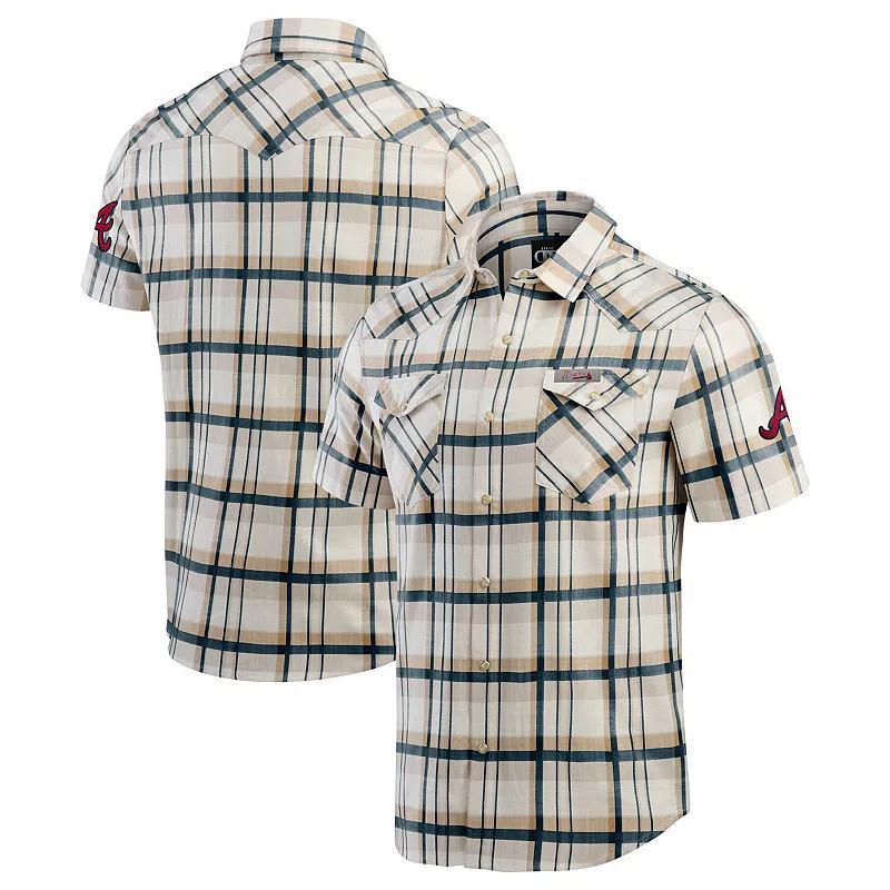 Men's Darius Rucker Collection by Fanatics Navy Atlanta Braves Plaid Full-Snap Shirt, Size: Large, Blue Product Image