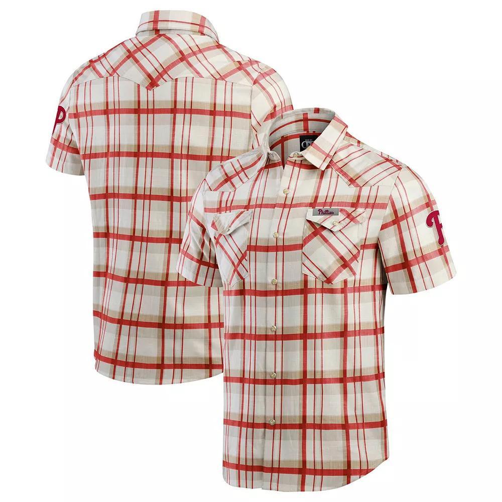 Men's Darius Rucker Collection by Fanatics Navy Atlanta Braves Plaid Full-Snap Shirt, Size: Large, Blue Product Image
