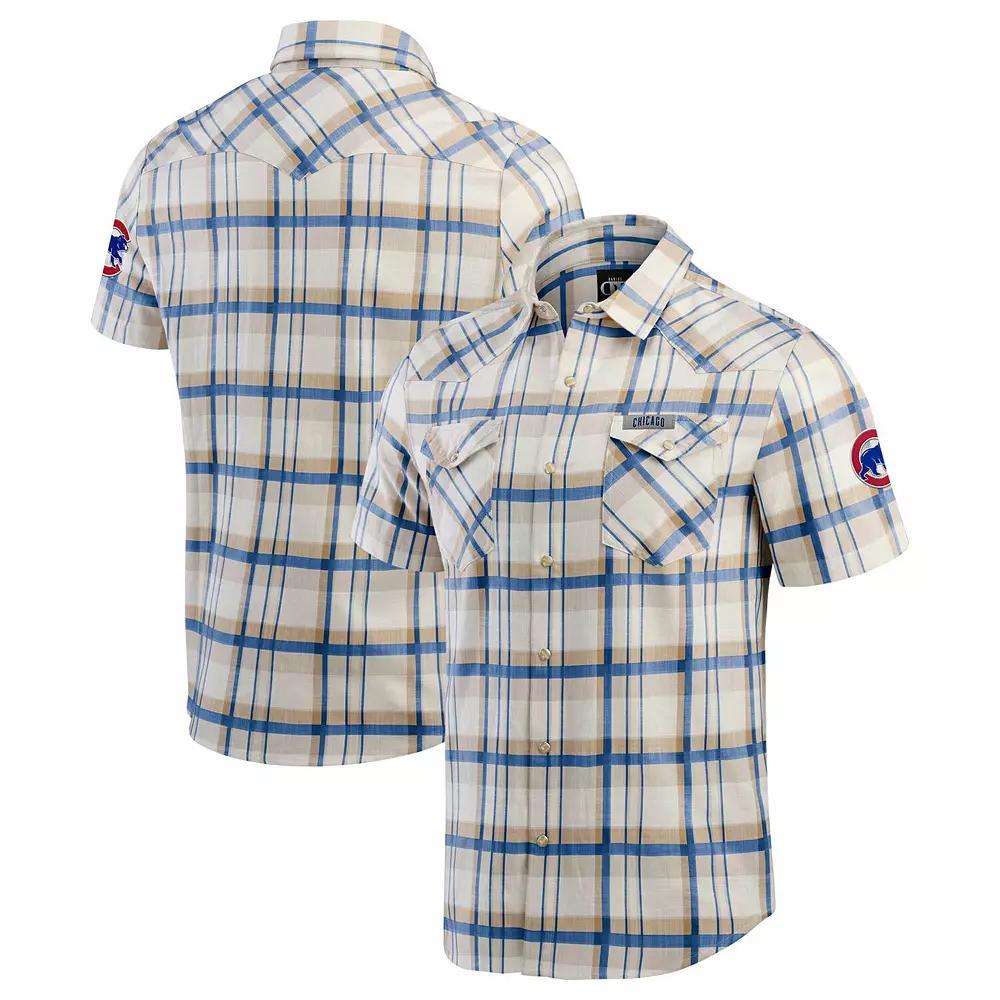 Men's Darius Rucker Collection by Fanatics Royal Chicago Cubs Plaid Full-Snap Shirt, Size: Large, Blue Product Image