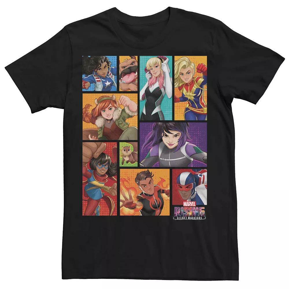 Men's Marvel Rising Group Blocks Tee, Size: Large, Black Product Image