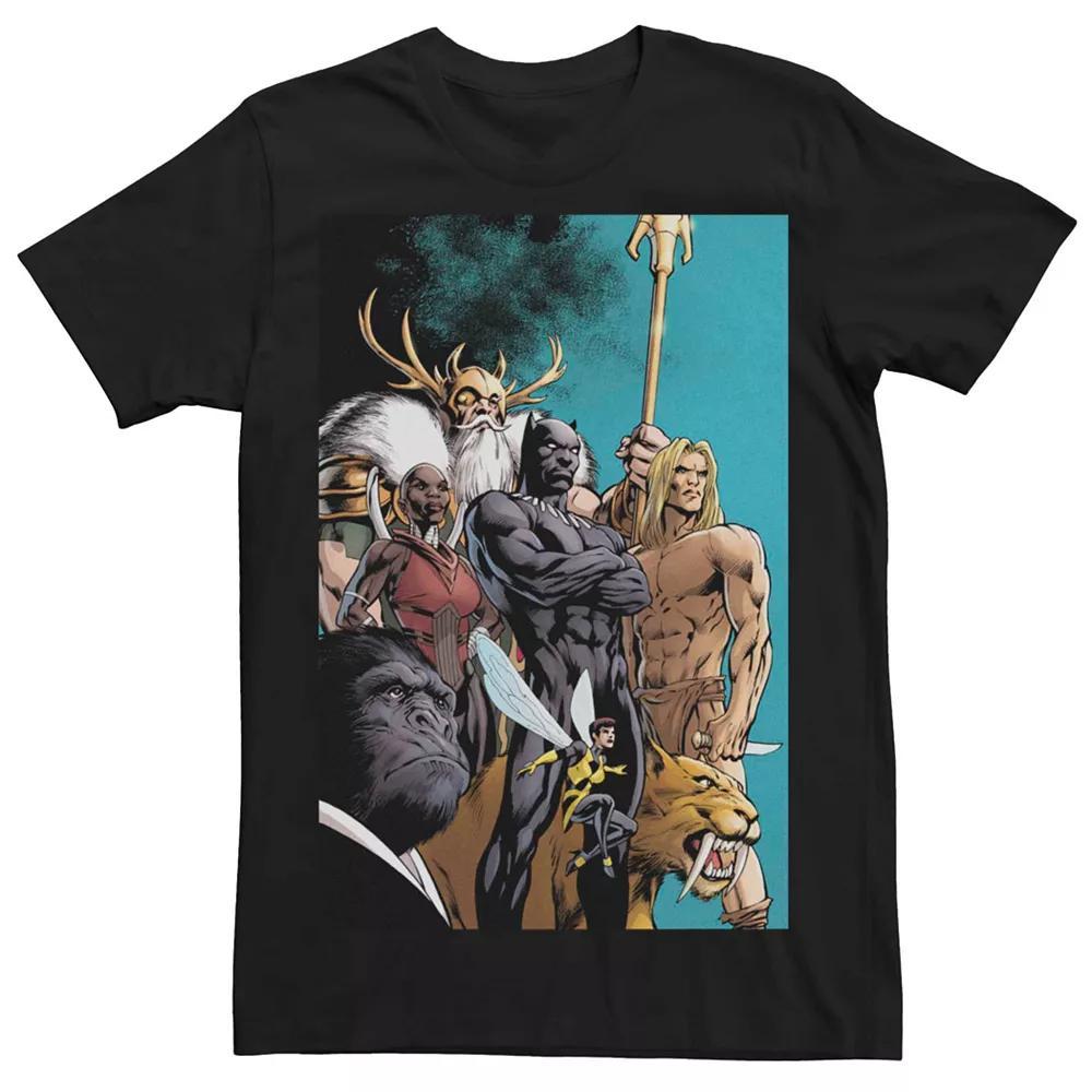 Men's Marvel Group Comic Cover Tee, Size: XXL, Black Product Image