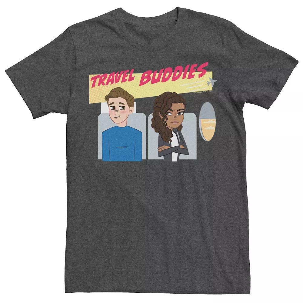 Men's Marvel Spider-Man Far From Home Travel Buddies Portrait Graphic Tee, Size: Small, Grey Heather Product Image