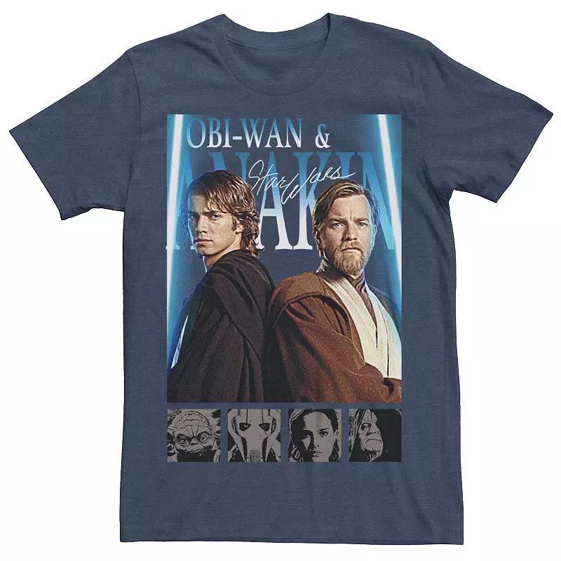 Men's Star Wars Obi-Wan Kenobi And Anakin Skywalker Graphic Tee, Size: XL, Navy Grey Product Image