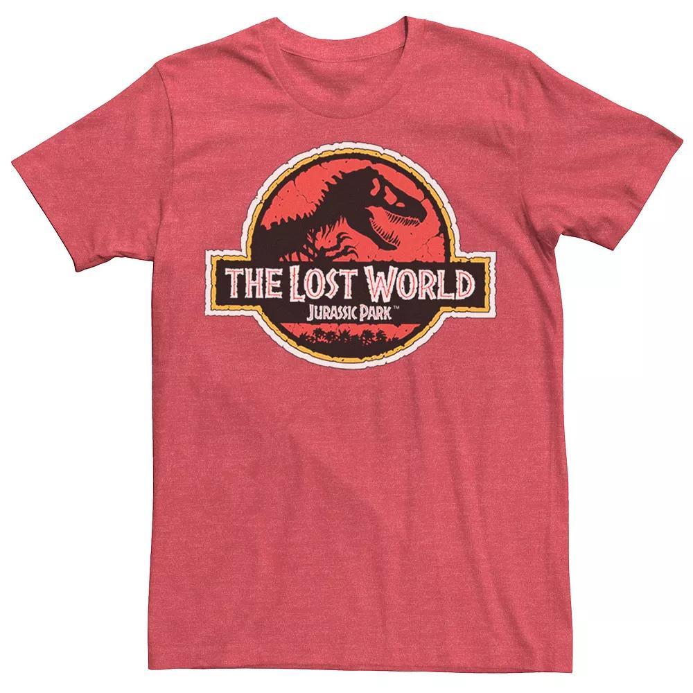 Mens Jurassic Park The Lost World Movie Logo Tee Red Grey Product Image