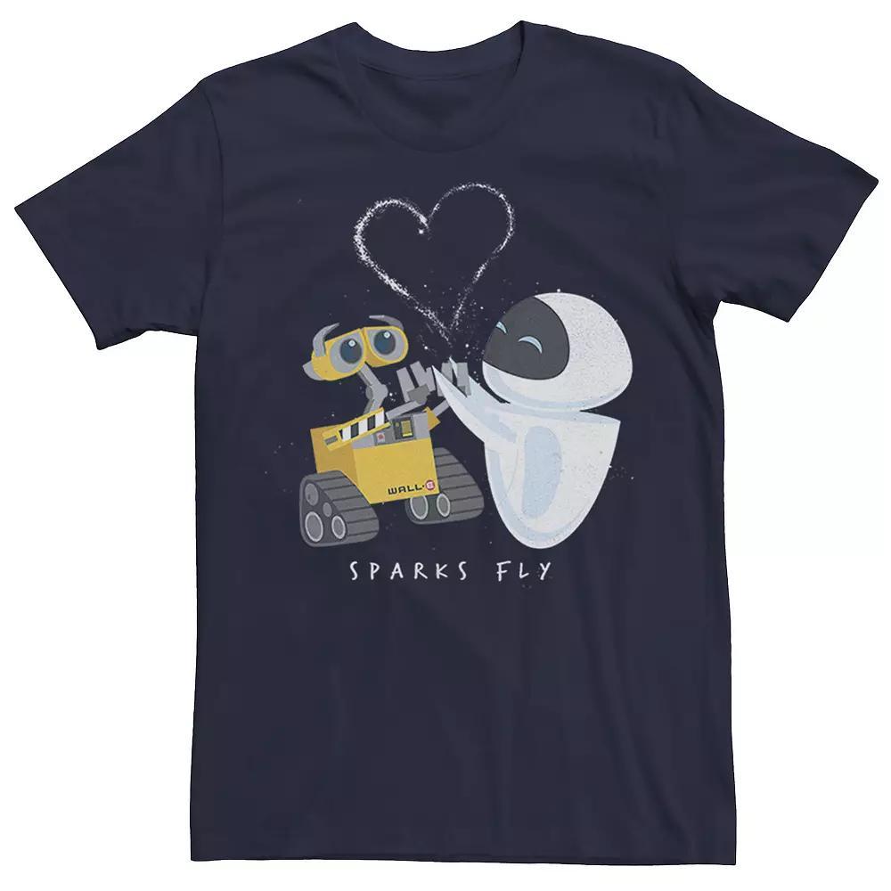 Disney / Pixar's WALL-E & Eve Men's Sparks Fly Tee, Size: Small, Blue Product Image
