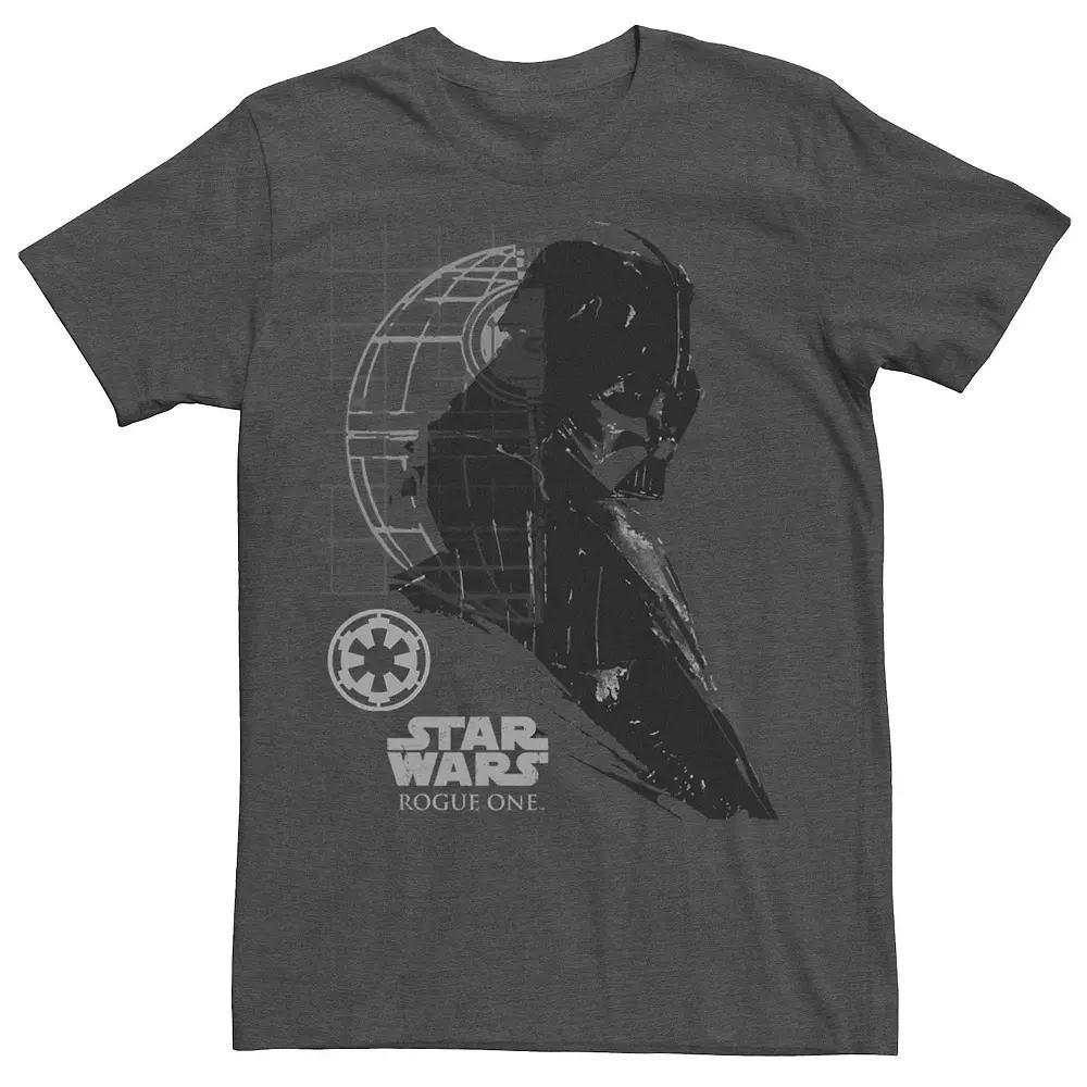 Men's Star Wars Rogue One Darth Vader Ink Profile Graphic Tee, Size: Large, Grey Heather Product Image