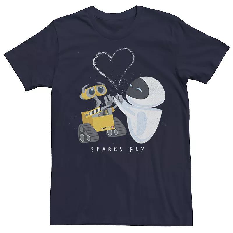 Disney / Pixar's WALL-E & Eve Men's Sparks Fly Tee, Size: Small, Blue Product Image