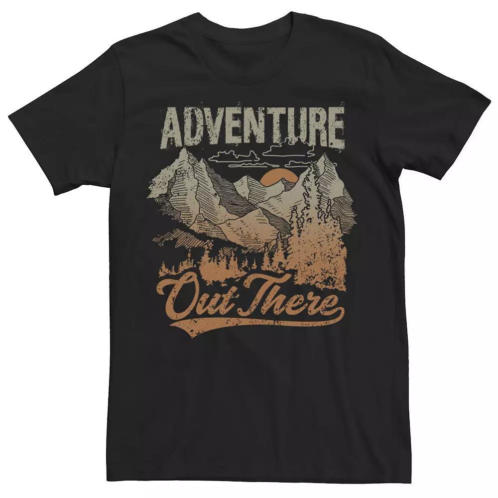Men's Adventure Out There Gradient Mountain Range Tee, Boy's, Size: Medium, Black Product Image