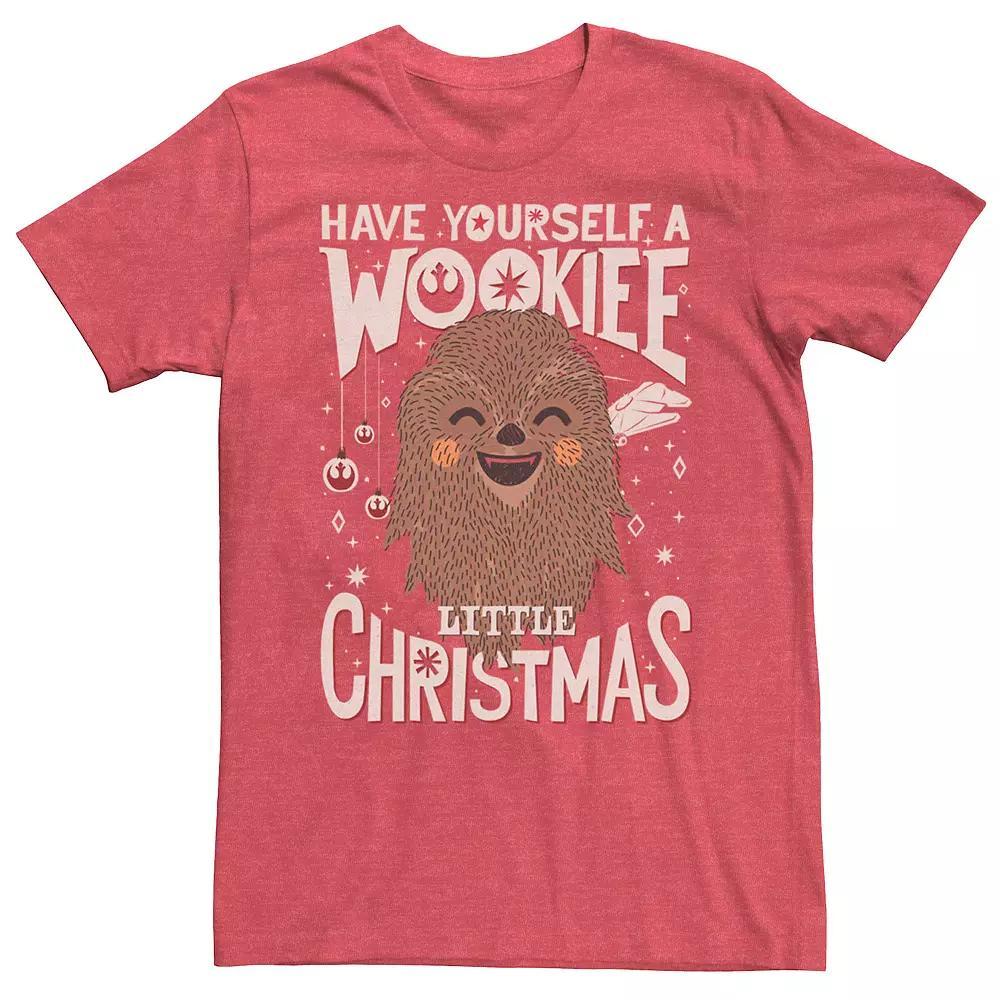 Men's Star Wars Wookiee Christmas Sketched Tee, Size: XXL, Red Grey Product Image