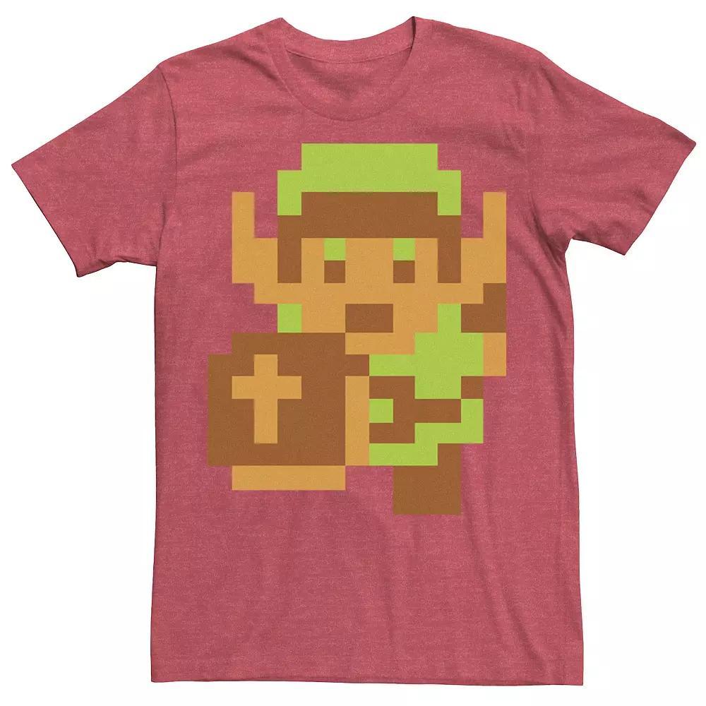 Men's Nintendo Legend of Zelda Pixelated Link Portrait Tee, Size: Medium, Grey Heather Product Image