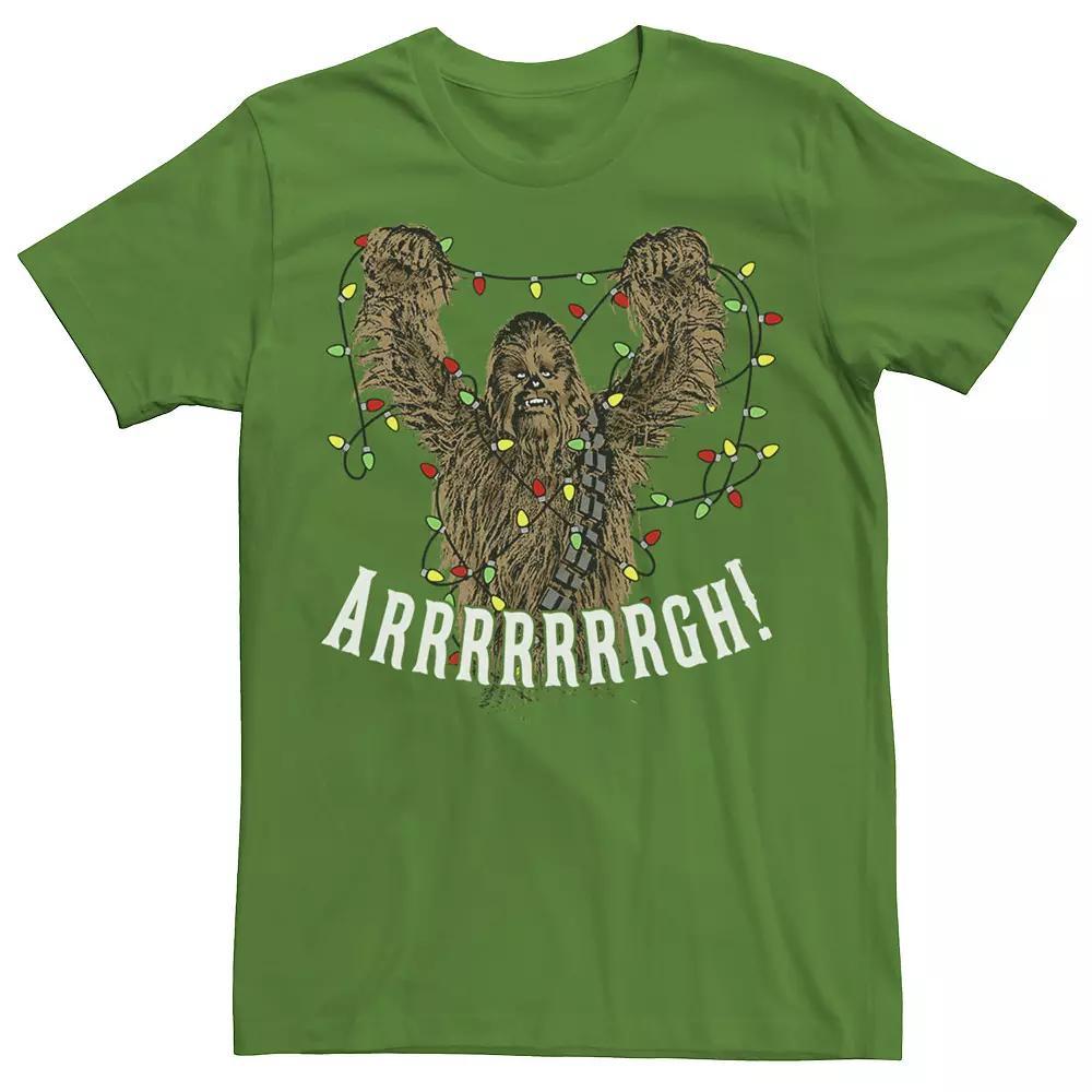 Men's Star Wars Chewbacca Roar Christmas Lights Tee, Size: XXL, Kelly Grey Product Image