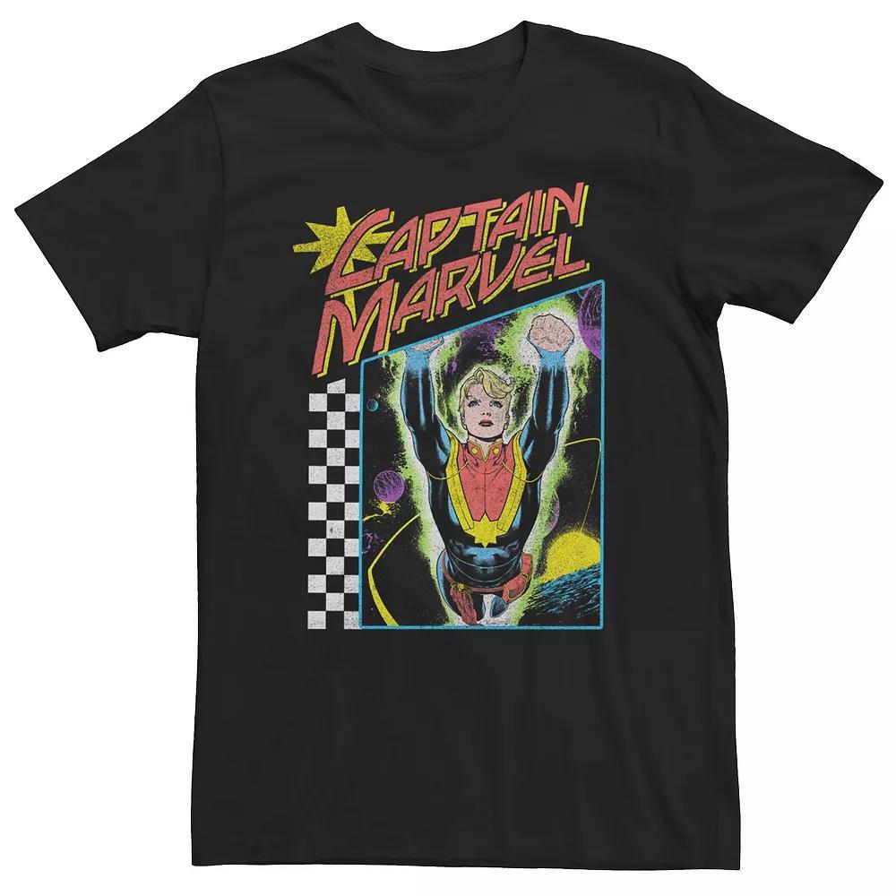Big & Tall Marvel Captain Marvel Vintage 90s Style Space Poster Tee, Men's, Size: 4XL, Black Product Image