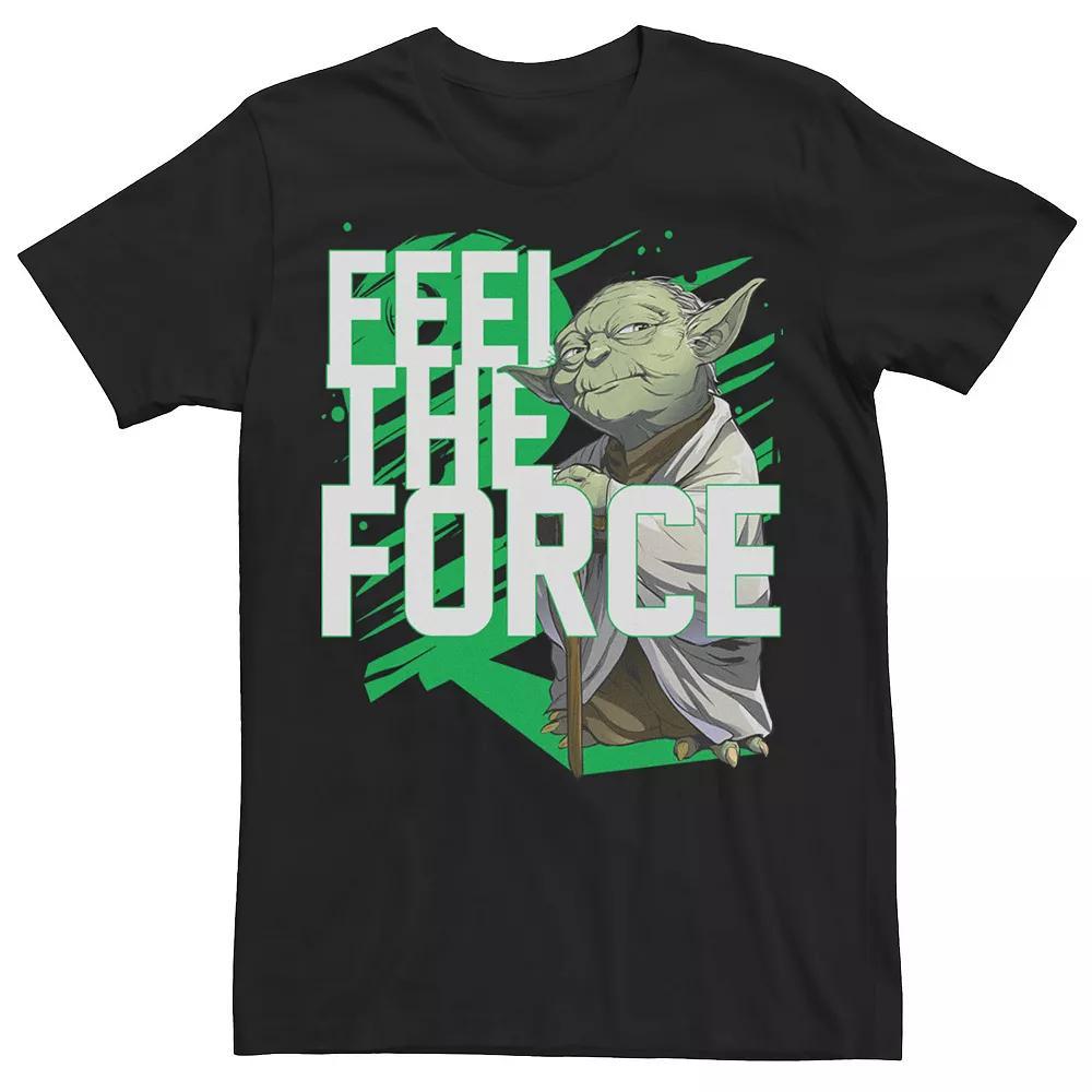 Men's Star Wars Yoda "Feel The Force" Graphic Tee, Size: 3XL, Black Product Image