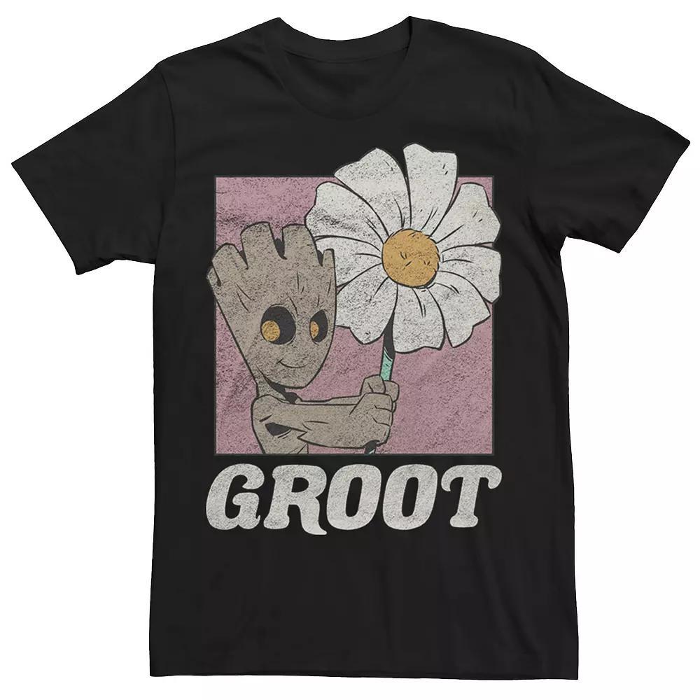 Men's Marvel Guardian Of The Galaxy Groot Box Daisy Tee, Size: Medium, Black Product Image