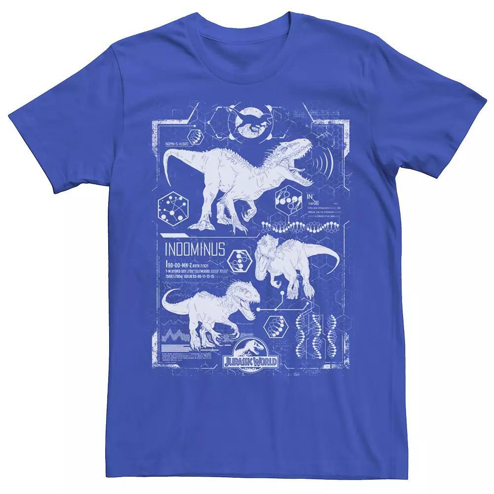 Mens Jurassic World Indominus Rex Schematic Tee, Men's, Size: XXL, Grey Product Image