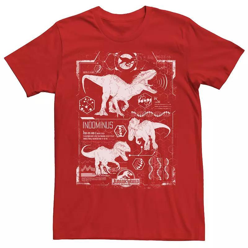 Mens Jurassic World Indominus Rex Schematic Tee, Men's, Size: XXL, Grey Product Image