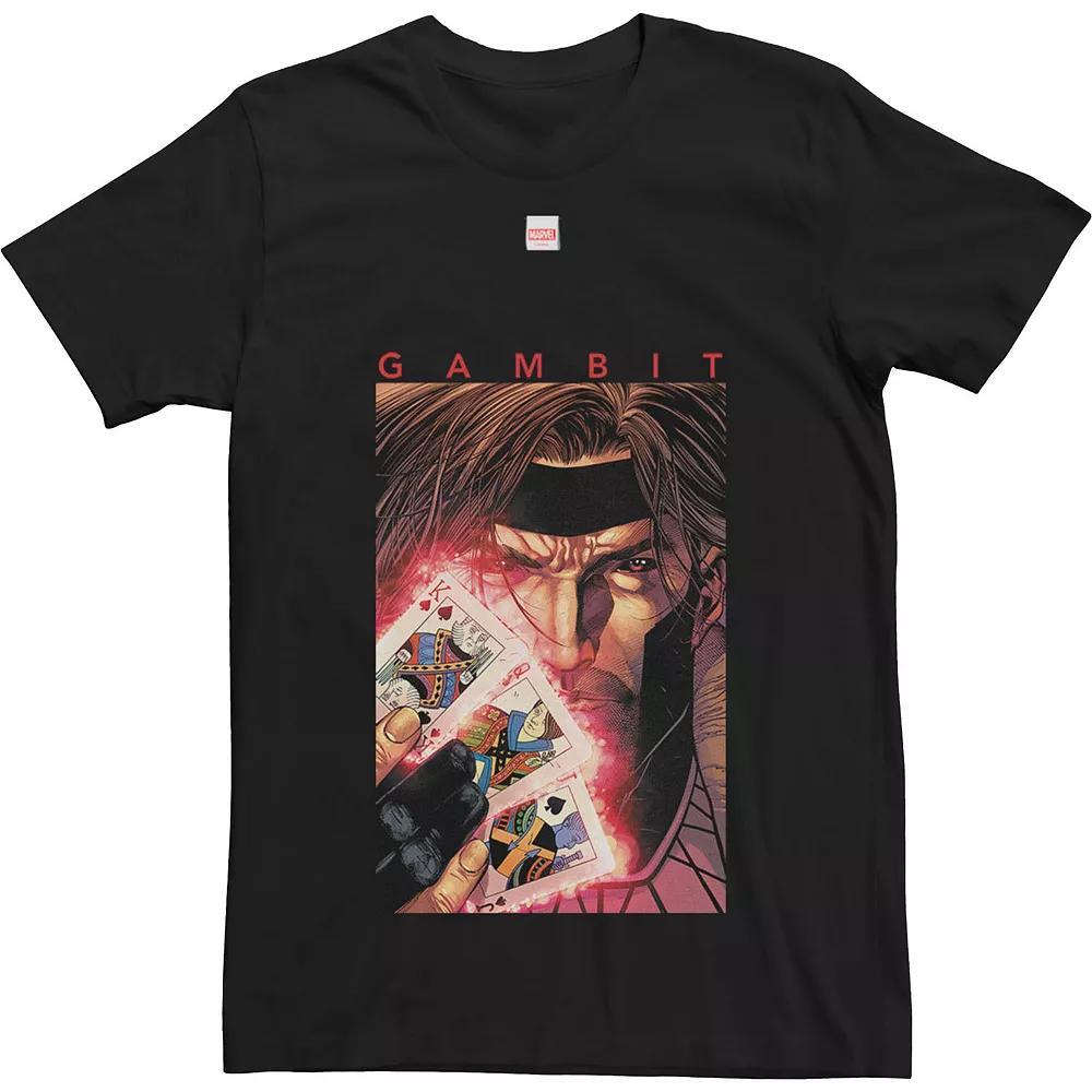 Big & Tall Marvel X-Men Gambit Glowing Cards Tee, Men's, Size: 4XL, Black Product Image