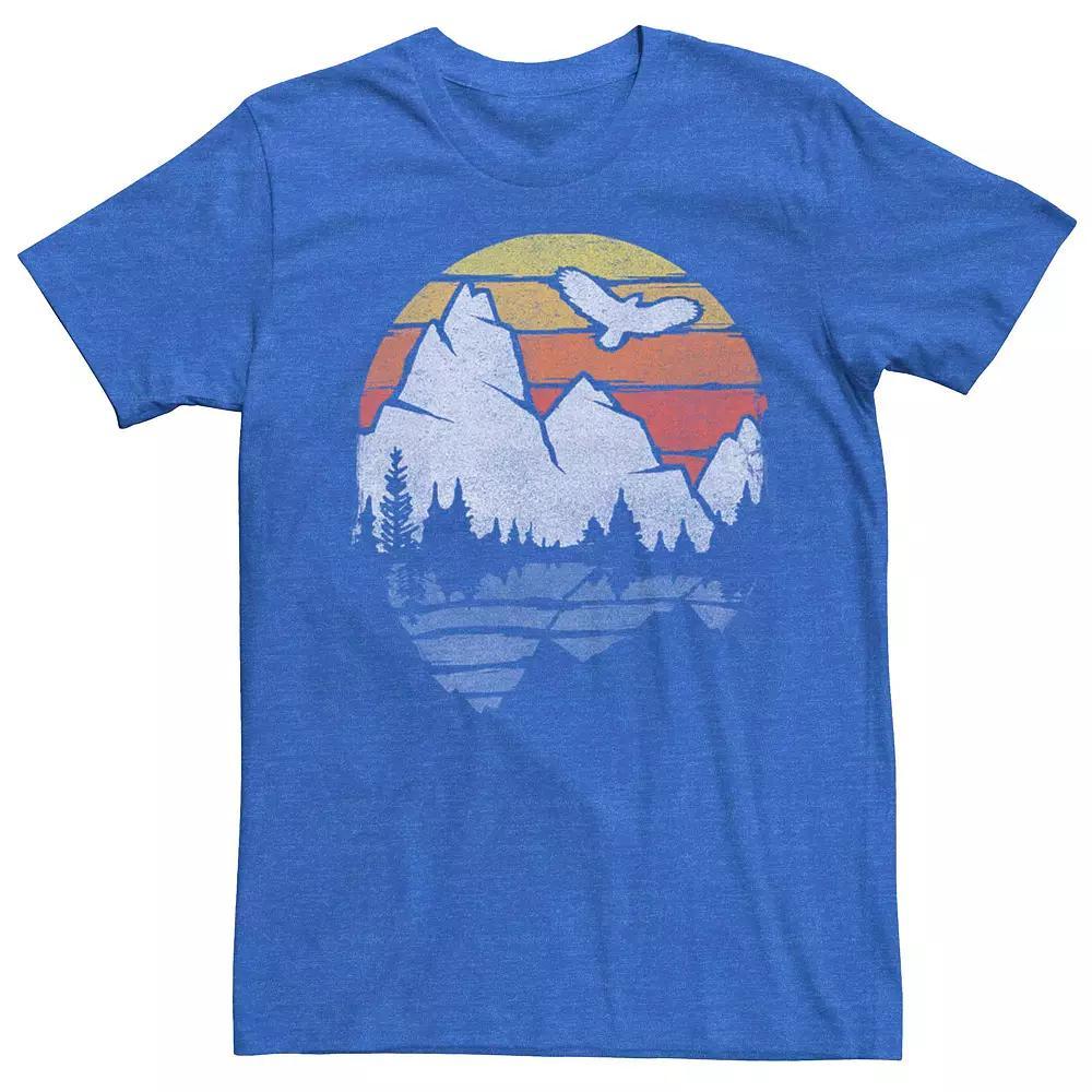 Men's Summer Camping Distressed Graphic Tee, Size: Small, Royal Grey Product Image