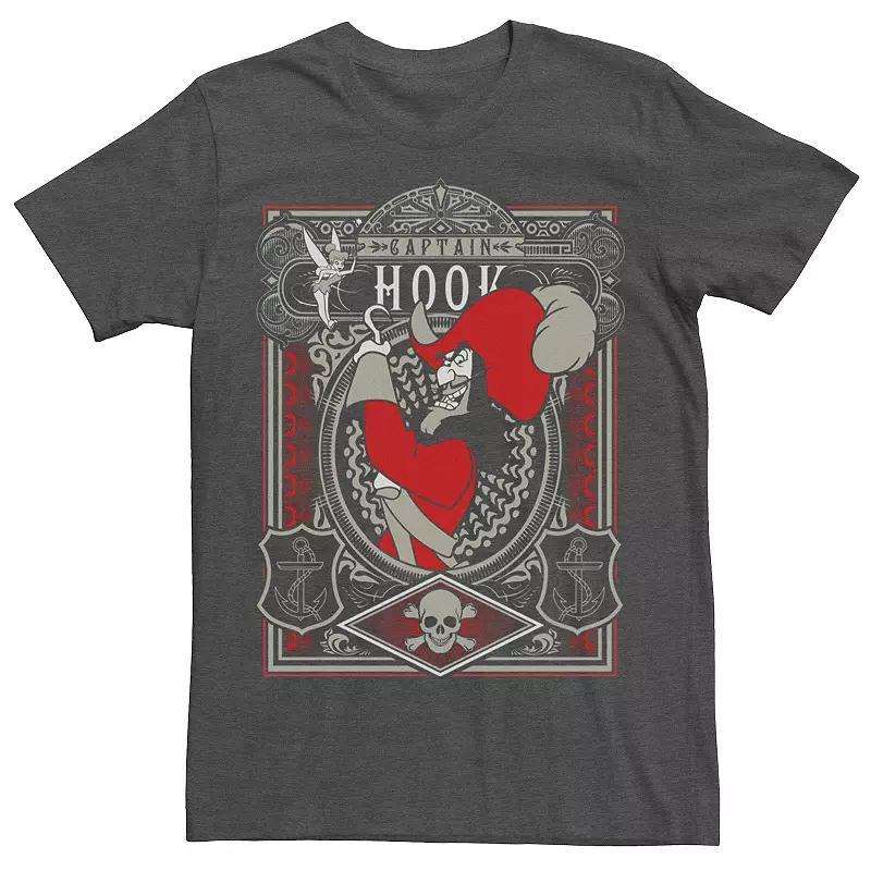 Men's Disney's Peter Pan Captain Hook Poster Tee, Size: XXL, Grey Heather Product Image