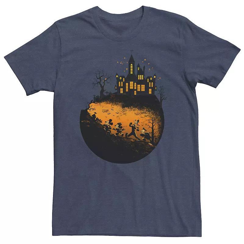 Big & Tall Disney Mickey And Friends Halloween Group Shot Tee, Men's, Size: 3XL, Navy Grey Product Image