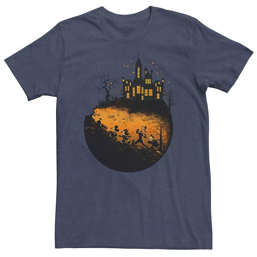 Big & Tall Disney Mickey And Friends Halloween Group Shot Tee, Men's, Size: 3XL, Navy Grey Product Image